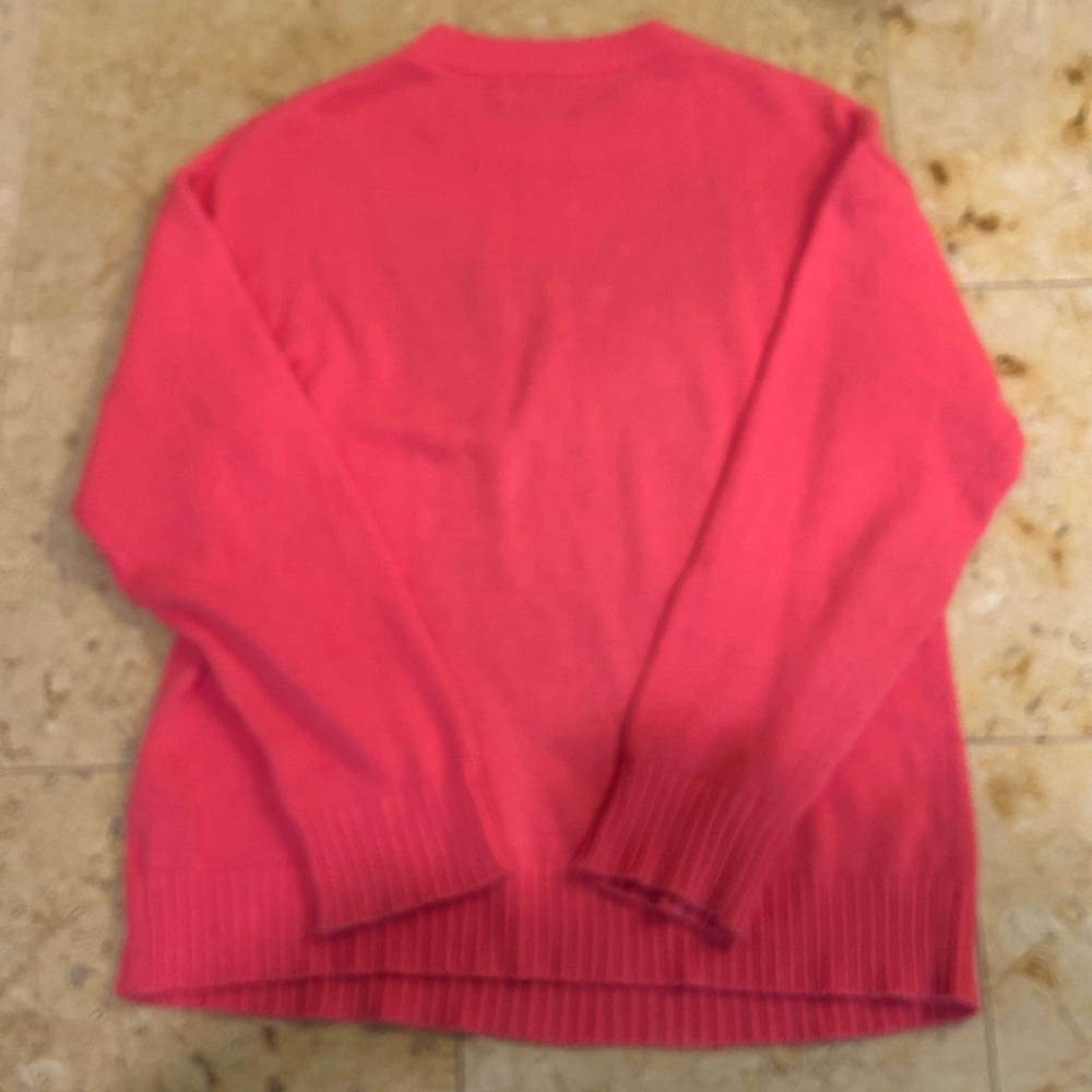 OXKNIT Pink Sweater with Black Bulldog & Green Glasses 100% Cotton Size L - Picture 6 of 6